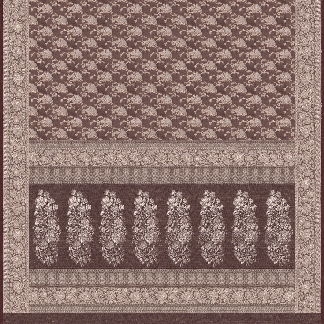 Handwoven Brown Banarasi Tissue Silk Saree - 2614T011991DSC