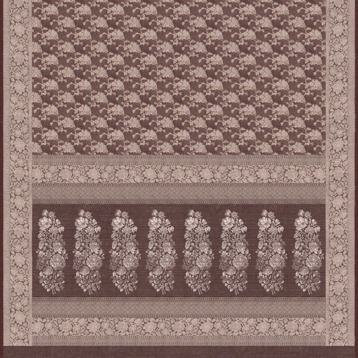 Handwoven Brown Banarasi Tissue Silk Saree - 2614T011991DSC