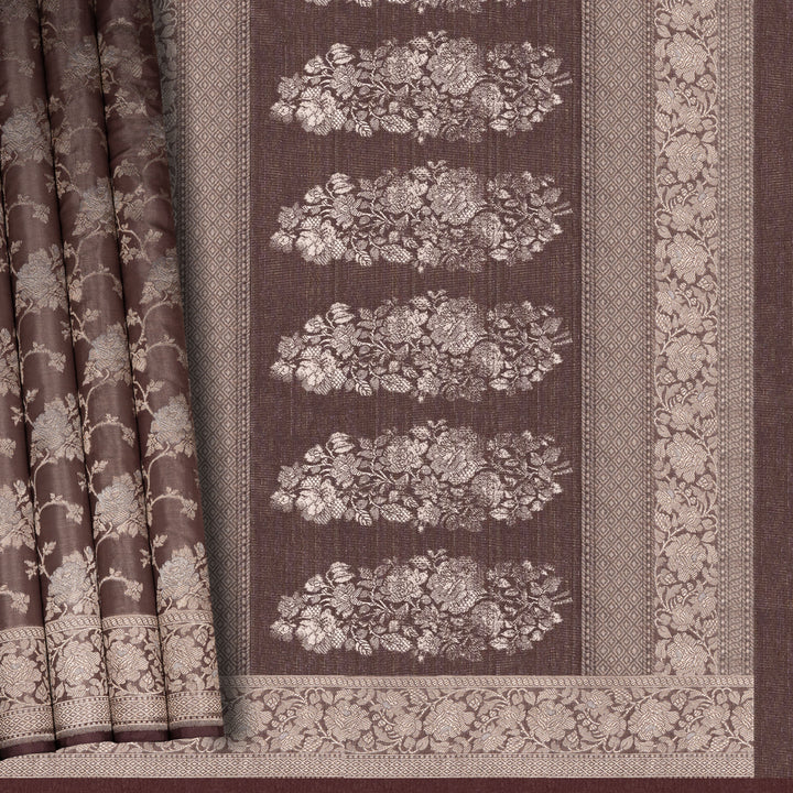 Handwoven Brown Banarasi Tissue Silk Saree - 2614T011991DSC