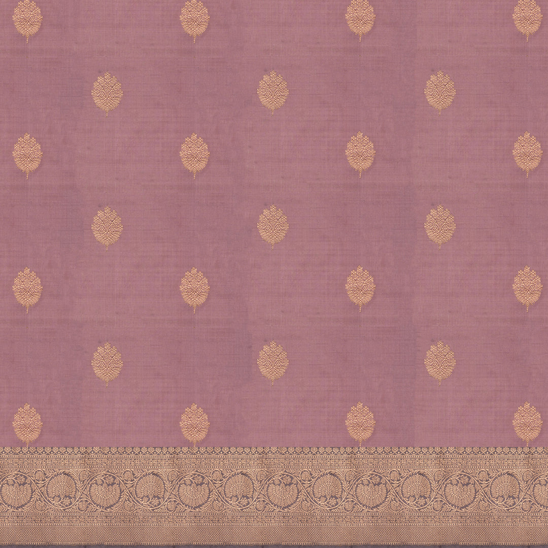 Handwoven Pink with Muave Banarasi katan silk Saree - 2652T011999DSC