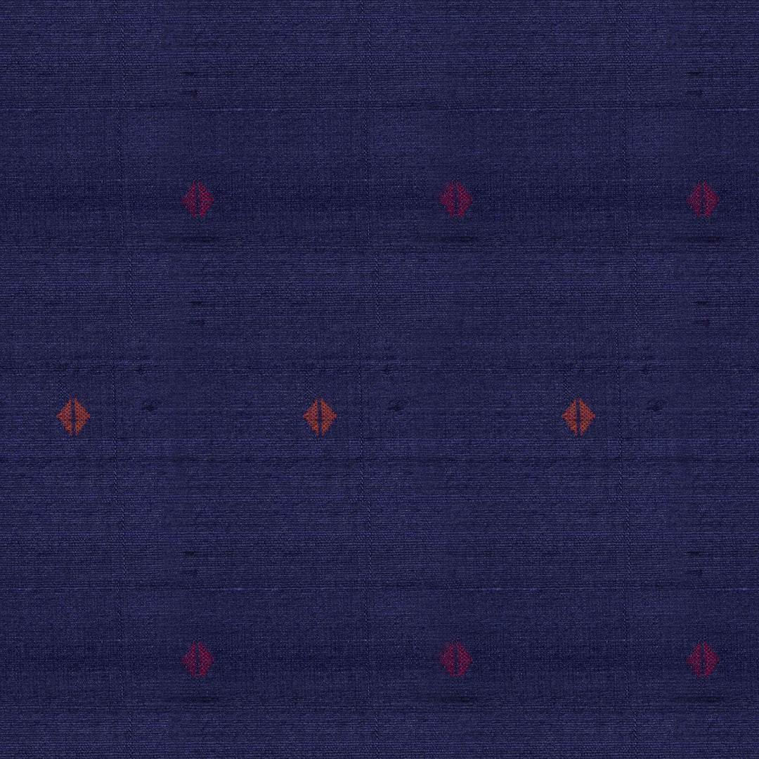 Handwoven Blue Dupion Soft Silk Saree - 2621T011535DSC