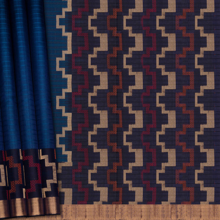 Handwoven Blue Soft Silk Saree - 2625T011417DSC