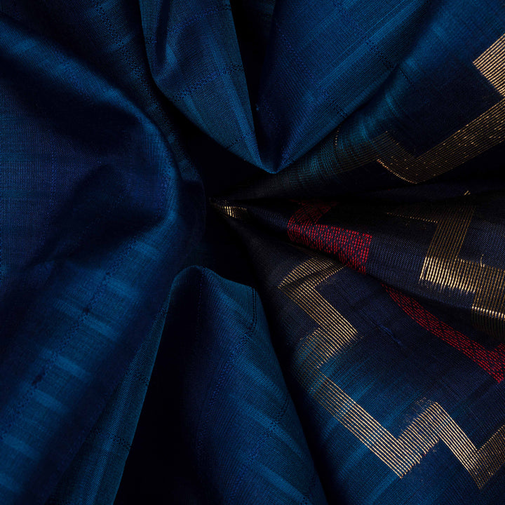 Handwoven Blue Soft Silk Saree - 2625T011417DSC