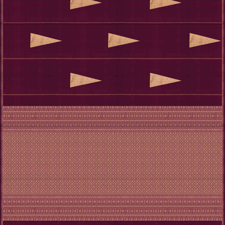 Handwoven Burgundy Soft Silk Saree - 2618T011926DSC