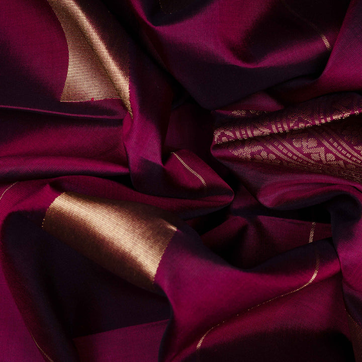 Handwoven Burgundy Soft Silk Saree - 2618T011926DSC