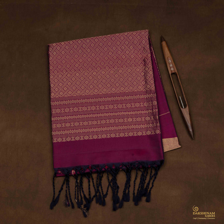 Handwoven Burgundy Soft Silk Saree - 2618T011926DSC