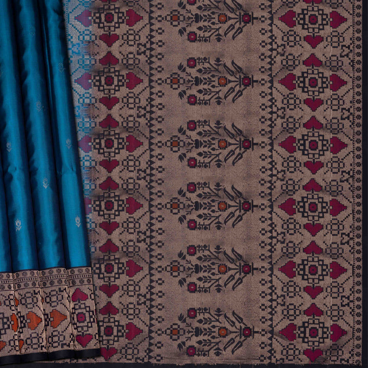 Handwoven Blue Soft Silk Saree- 2630T012124DSC