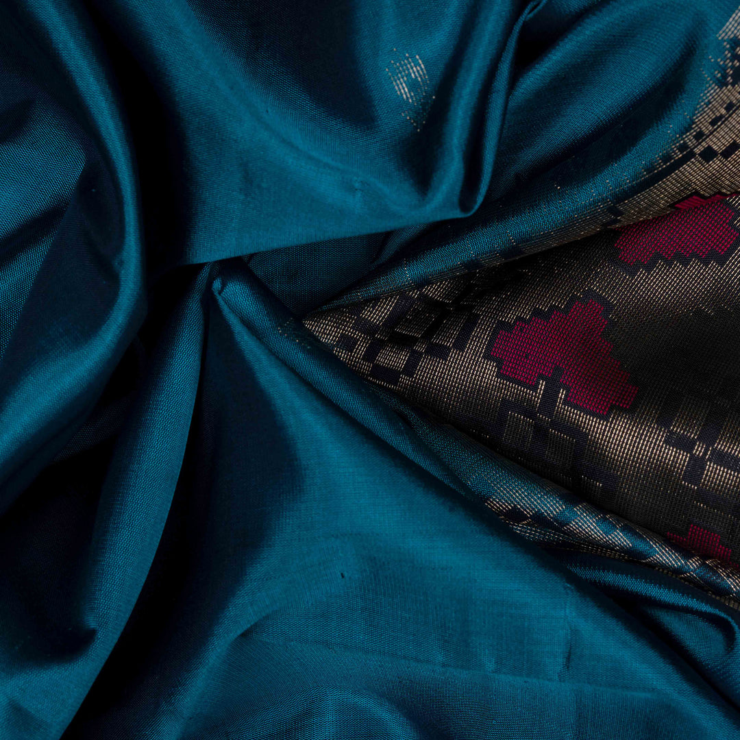Handwoven Blue Soft Silk Saree- 2630T012124DSC