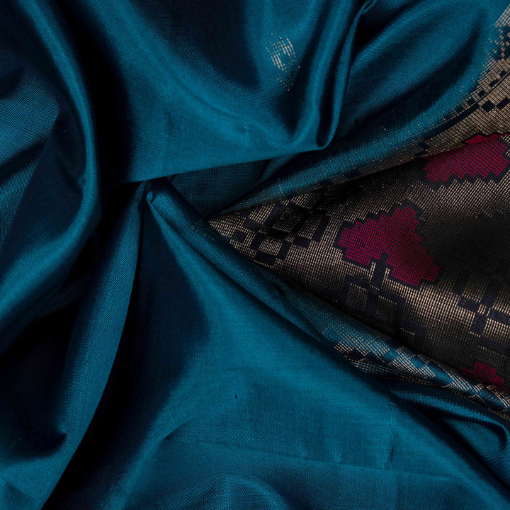 Handwoven Blue Soft Silk Saree- 2630T012124DSC
