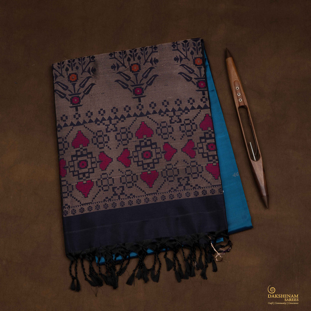 Handwoven Blue Soft Silk Saree- 2630T012124DSC