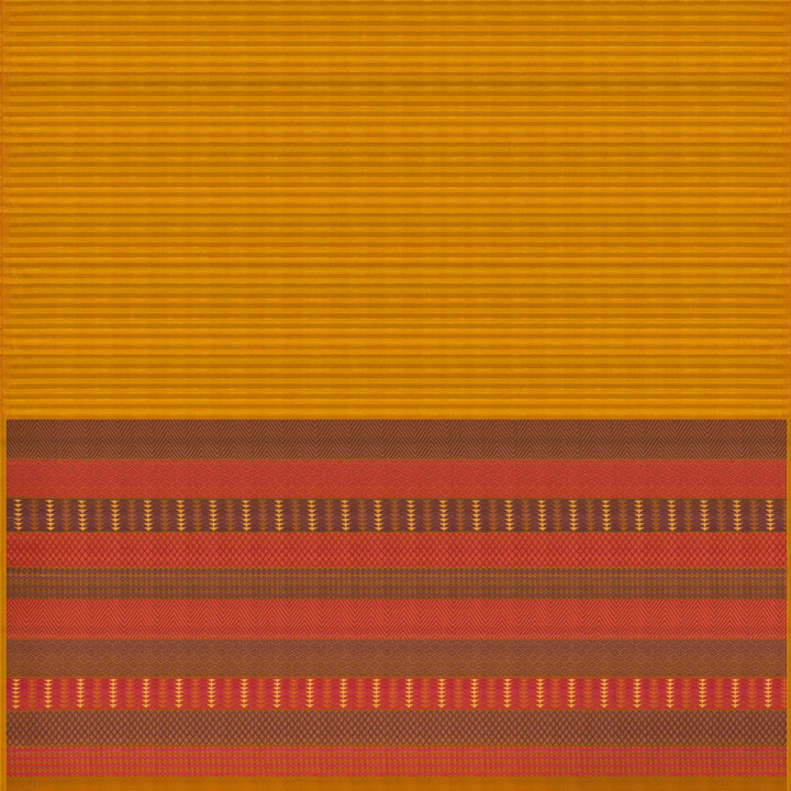 Handwoven Yellow Dupion Soft Silk Saree - 2634T012903DSC