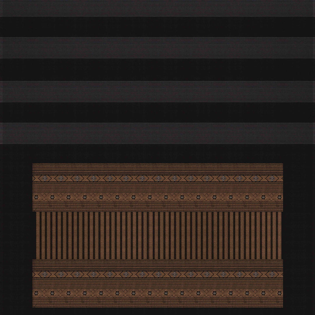Handwoven Black Kora Silk Saree - 2640T012892DSC