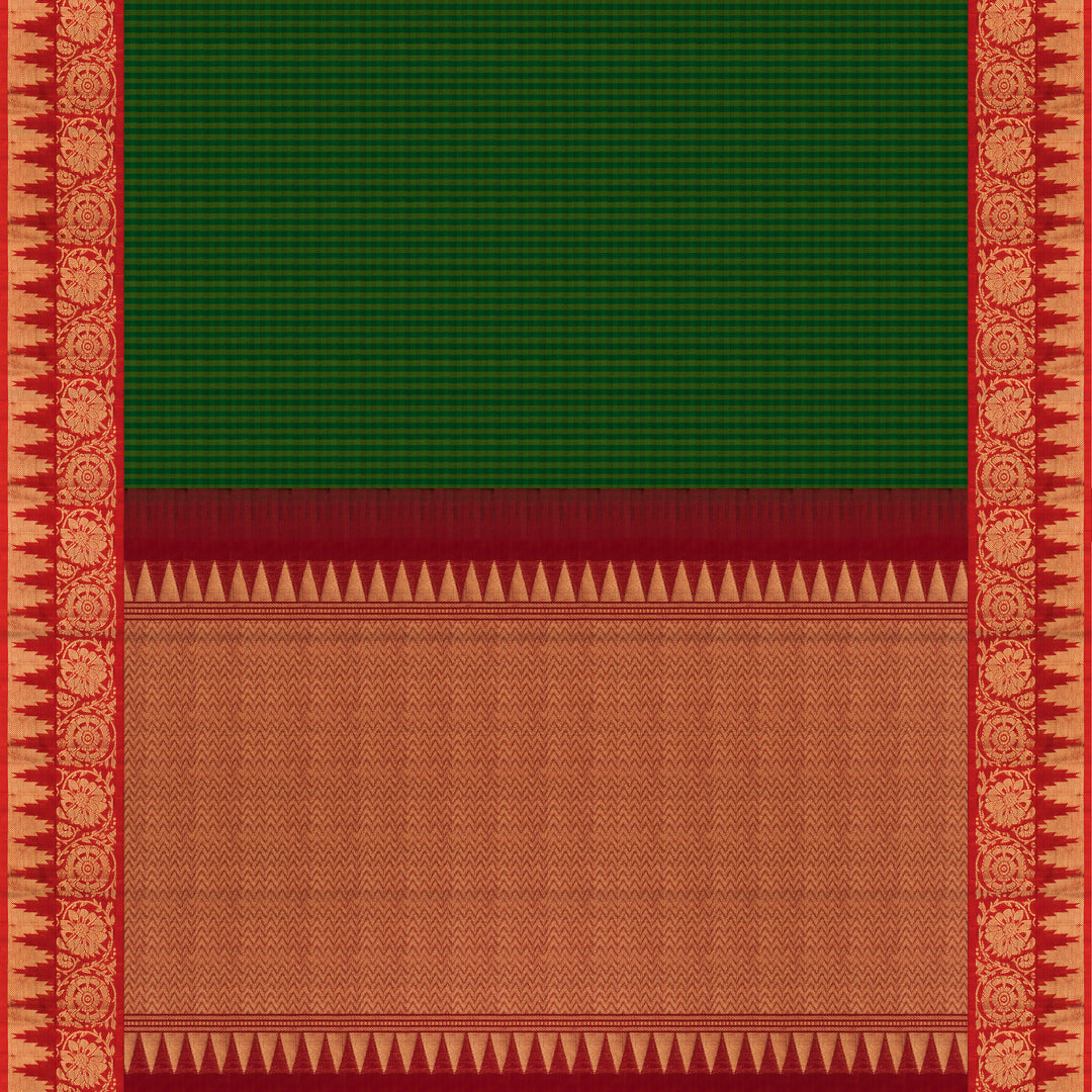 Handwoven Green with Red Uppada Soft Silk Saree - 2690T012947DSC