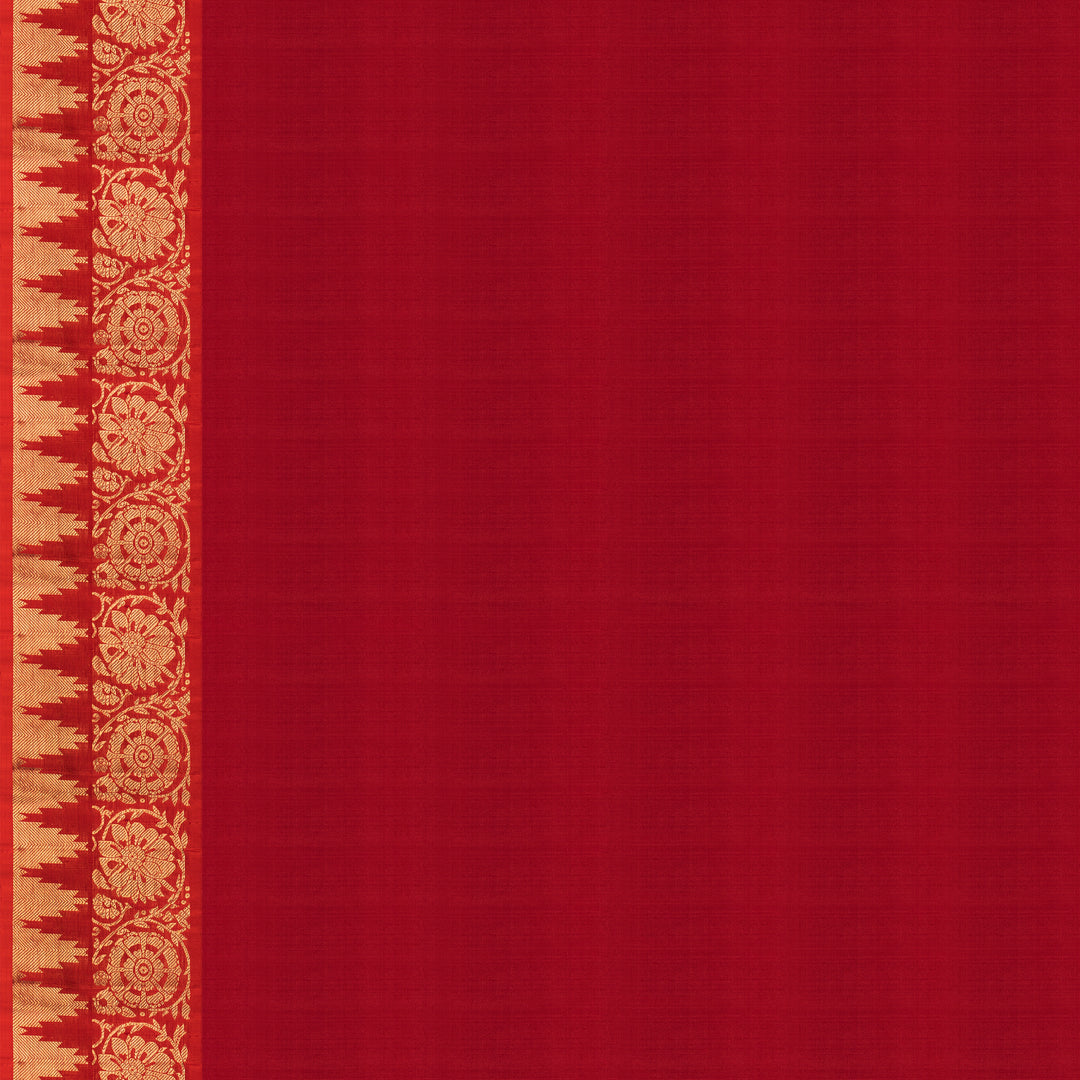 Handwoven Green with Red Uppada Soft Silk Saree - 2690T012947DSC