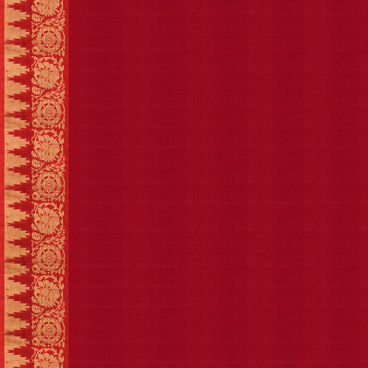 Handwoven Green with Red Uppada Soft Silk Saree - 2690T012947DSC