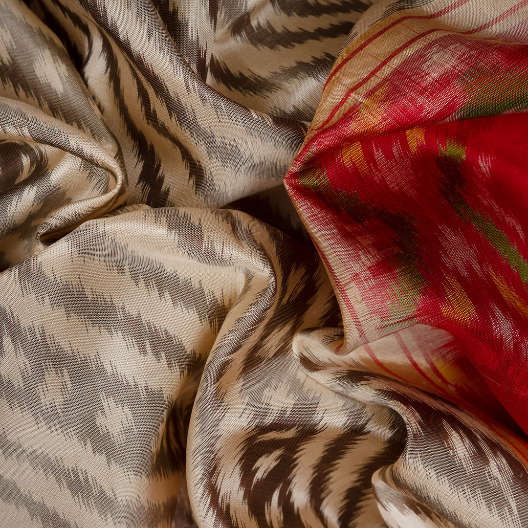 Handwoven Multi-colour Ikat Soft Silk Saree - 2693T012927DSC