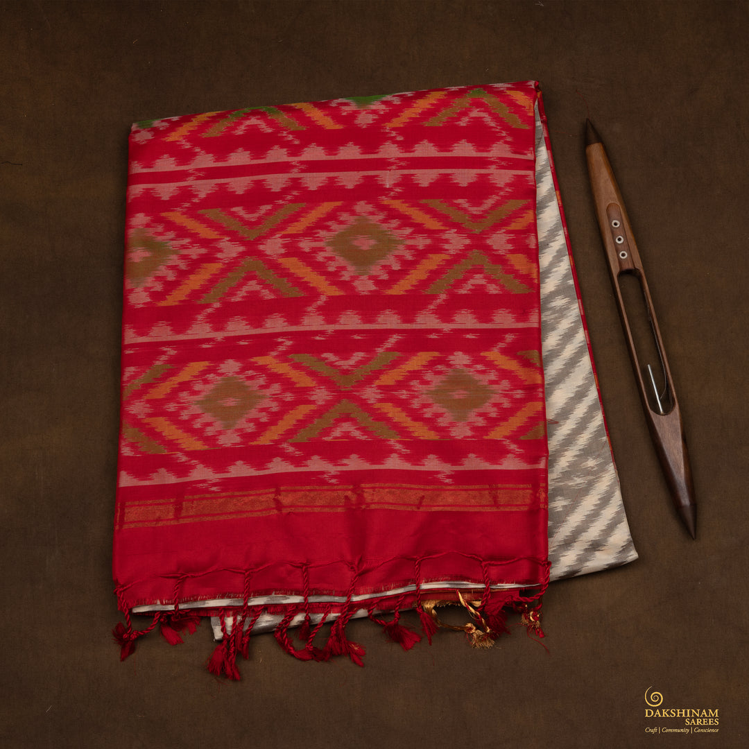 Handwoven Multi-colour Ikat Soft Silk Saree - 2693T012927DSC