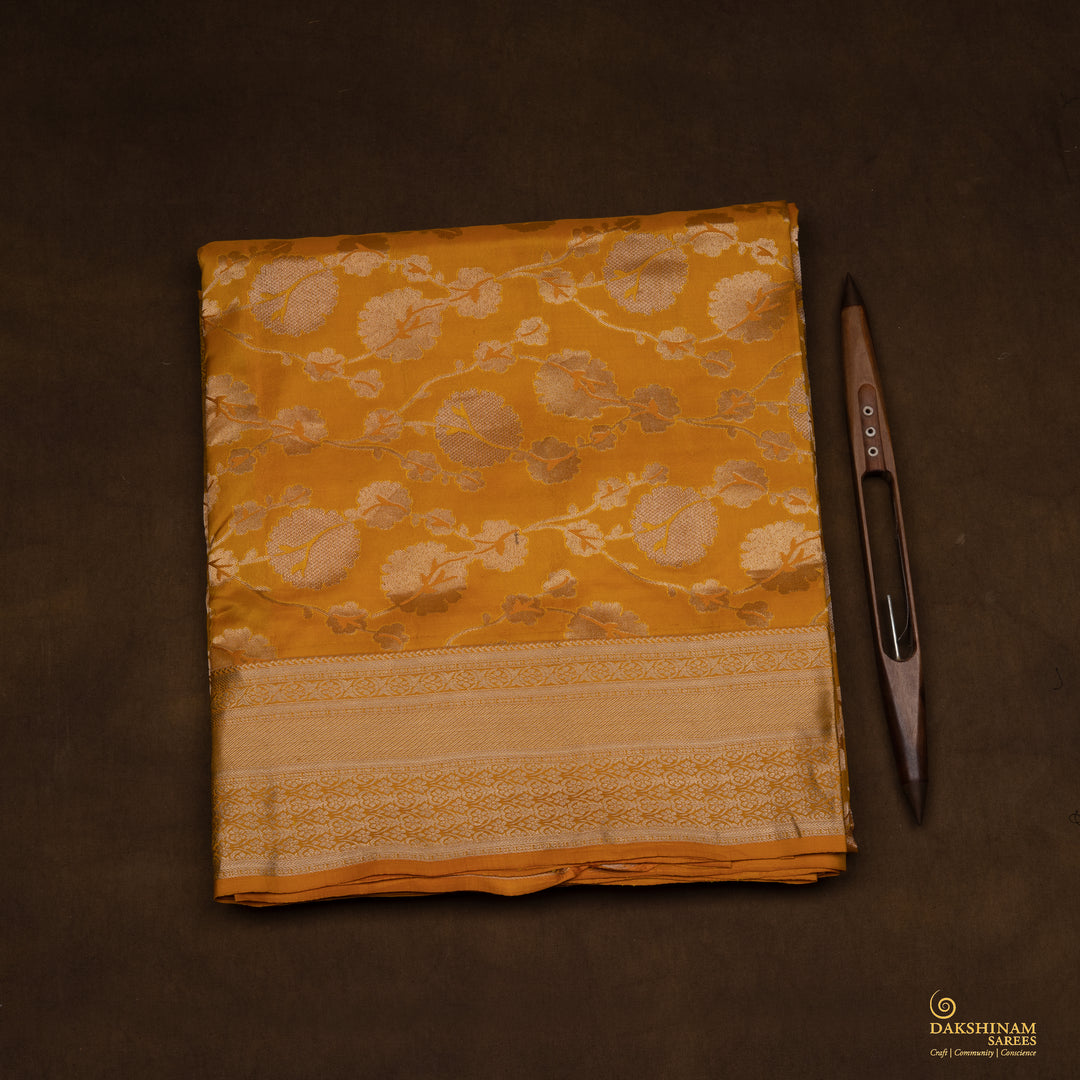 Handwoven Yellow Upadda Soft Silk Saree - 2695T012980DSC