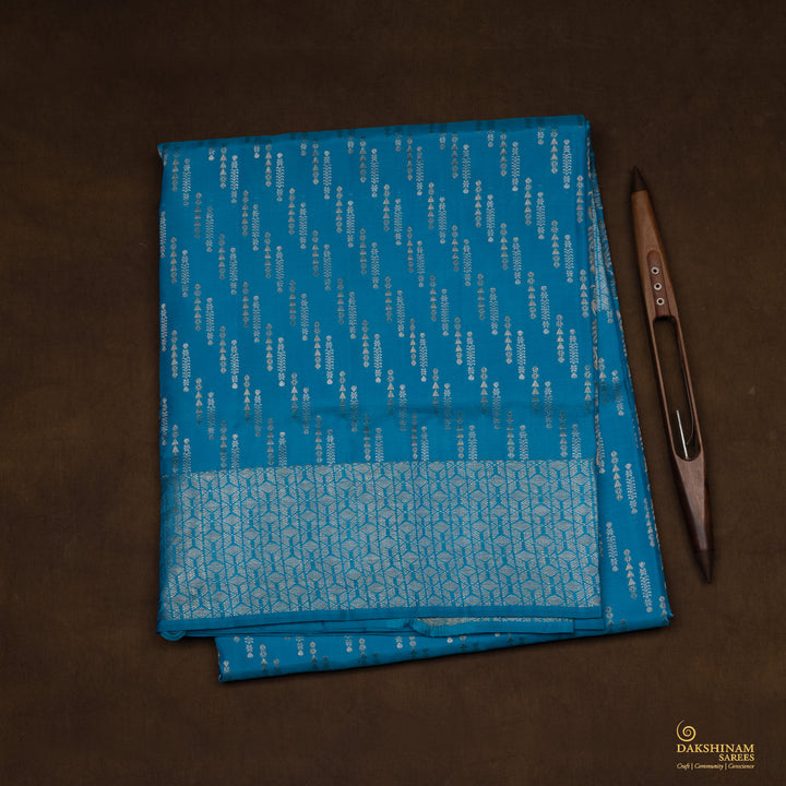 Handwoven Blue Upadda Soft Silk Saree - 2696T012976DSC