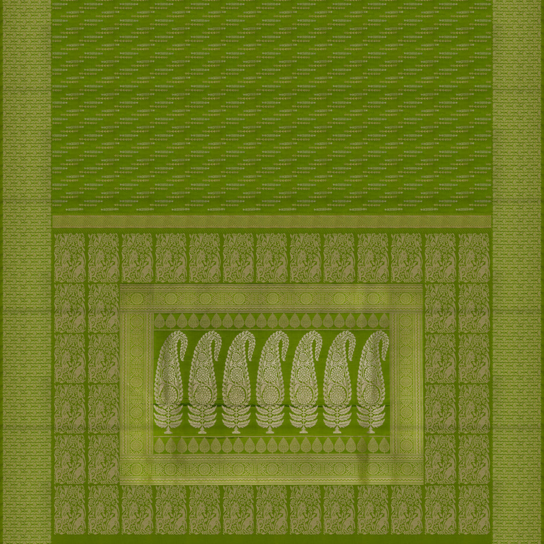 Handwoven Green Upadda Soft Silk Saree - 2697T012975DSC