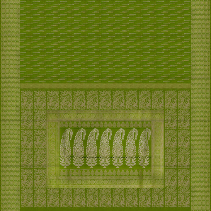 Handwoven Green Upadda Soft Silk Saree - 2697T012975DSC