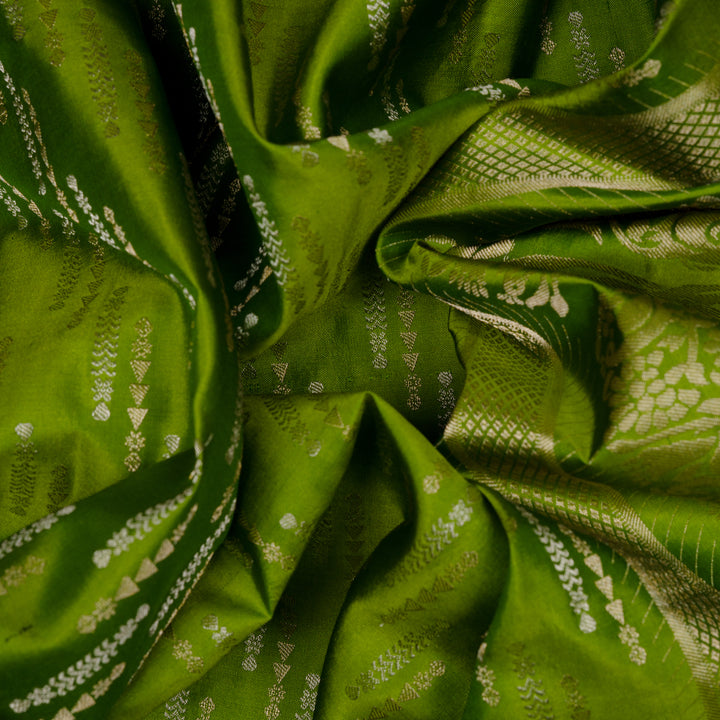 Handwoven Green Upadda Soft Silk Saree - 2697T012975DSC