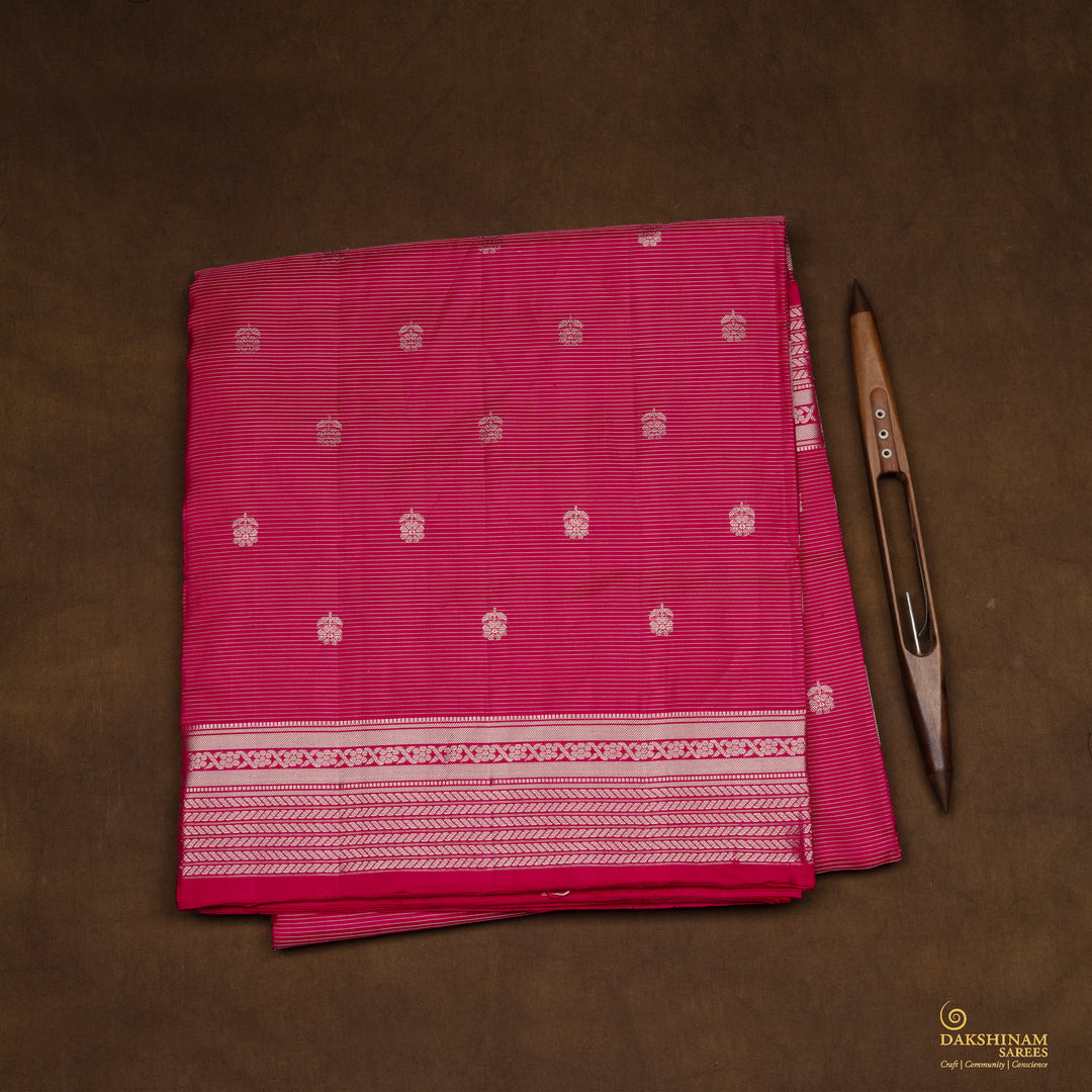 Handwoven Pink Upadda Soft Silk Saree - 2703T012879DSC