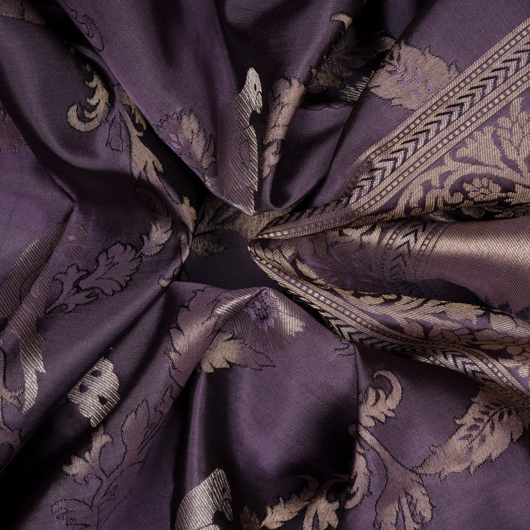 Handwoven Lavendar Upadda Soft Silk Saree - 2704T012887DSC
