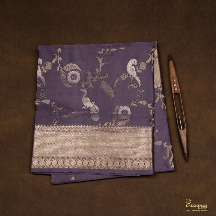 Handwoven Lavendar Upadda Soft Silk Saree - 2704T012887DSC