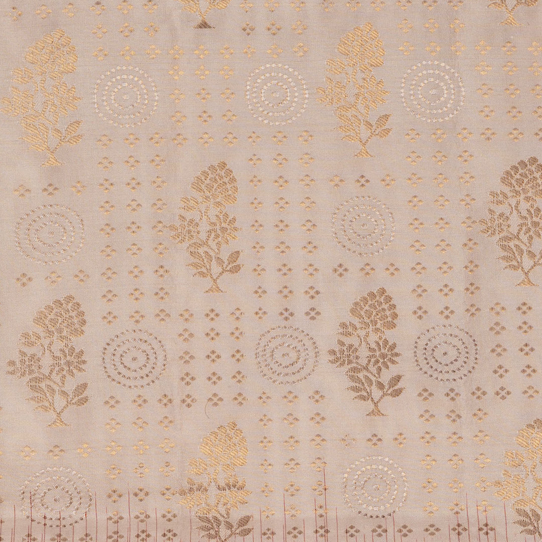 Handwoven Off-white with Red Uppada Soft Silk Saree - 2755T012942DSC
