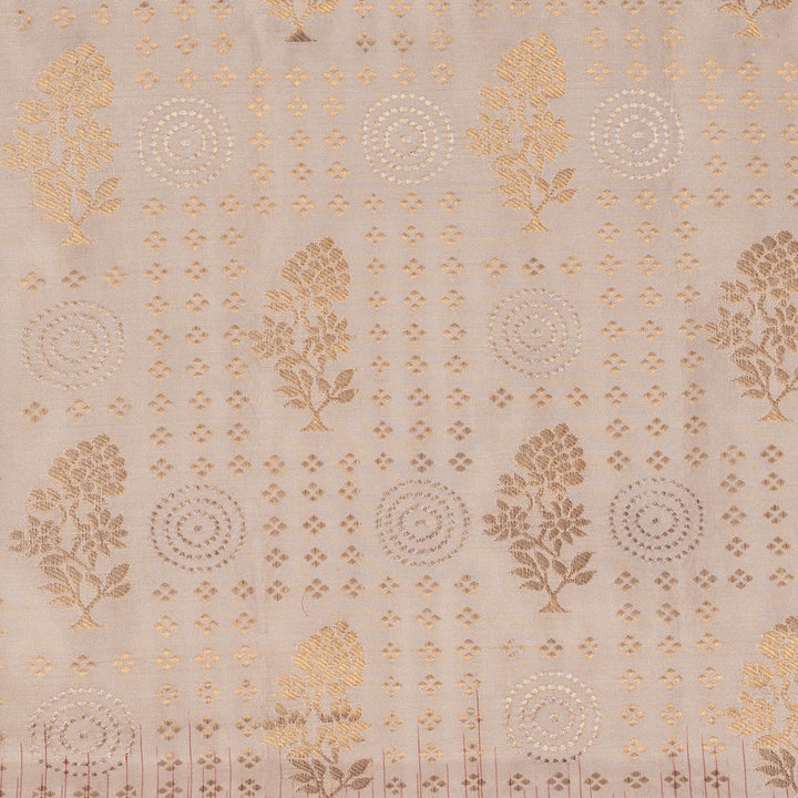 Handwoven Off-white with Red Uppada Soft Silk Saree - 2755T012942DSC