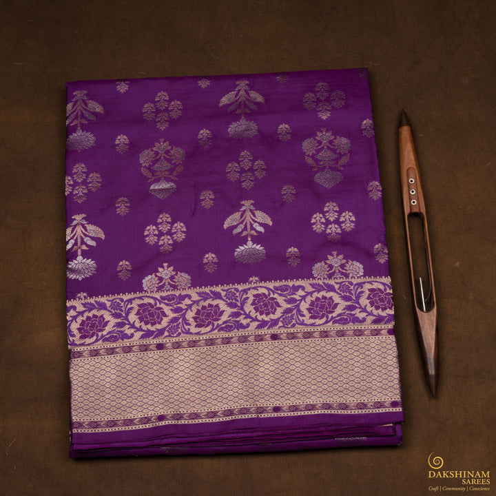 Handwoven Purple Uppada Soft Silk Saree - 2758T012981DSC