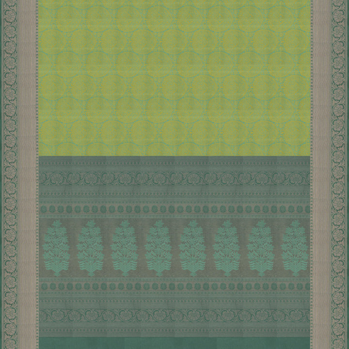 Handwoven Green Uppada Soft Silk Saree - 2760T012983DSC