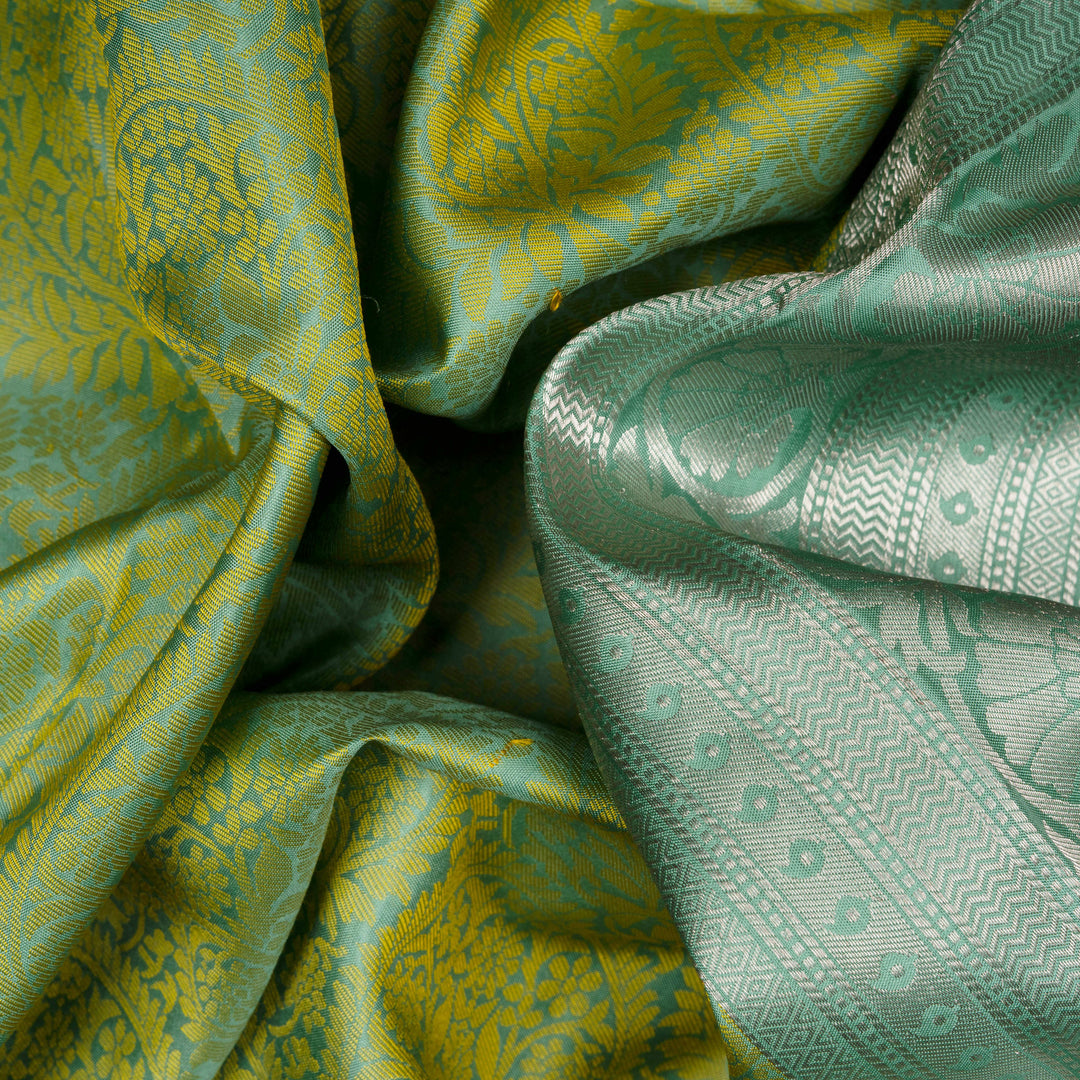 Handwoven Green Uppada Soft Silk Saree - 2760T012983DSC