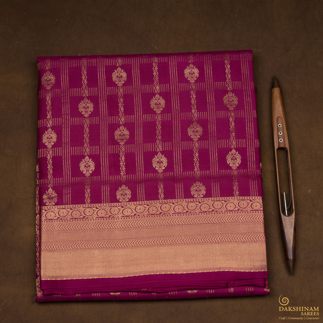 Handwoven Magenta Uppada Soft Silk Saree - 2761T012966DSC