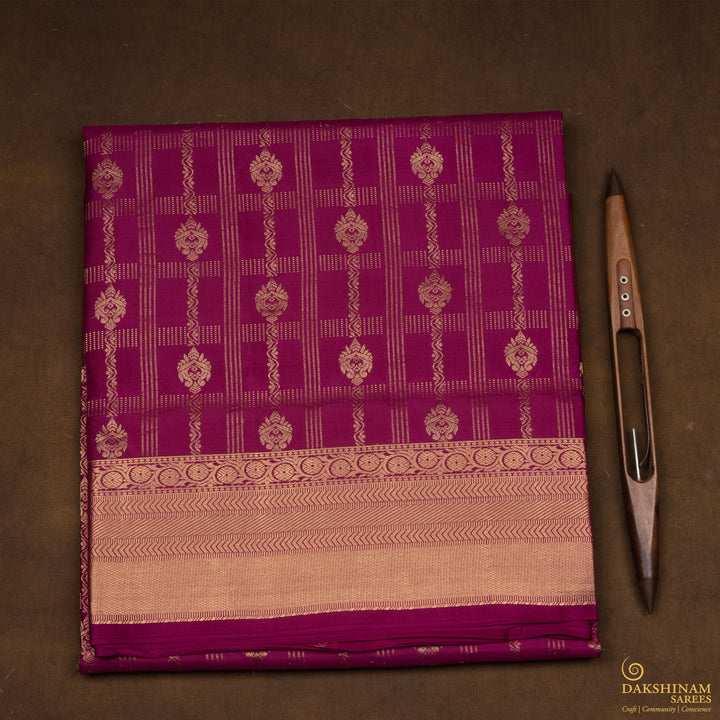 Handwoven Magenta Uppada Soft Silk Saree - 2761T012966DSC