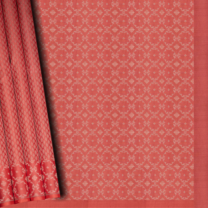 Handwoven Peach Uppada Soft Silk Saree - 2762T012963DSC