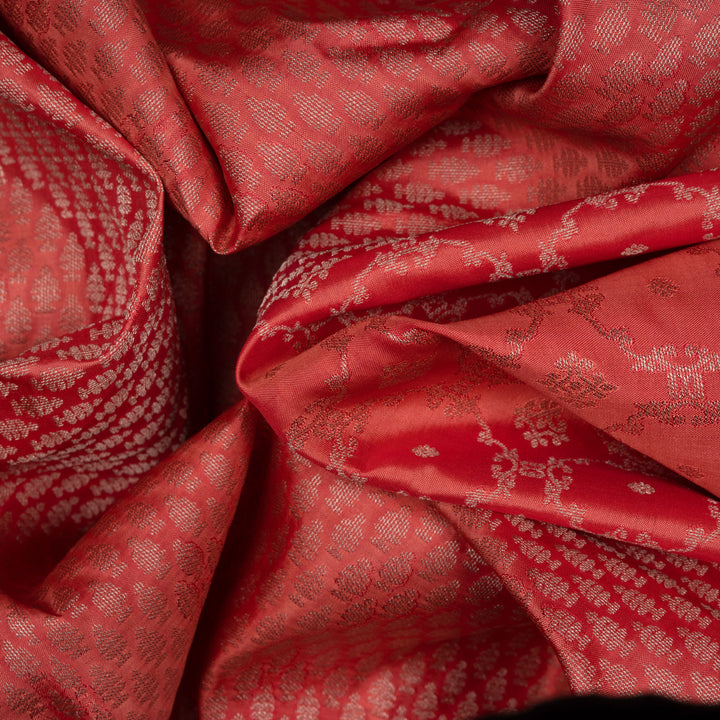 Handwoven Peach Uppada Soft Silk Saree - 2762T012963DSC