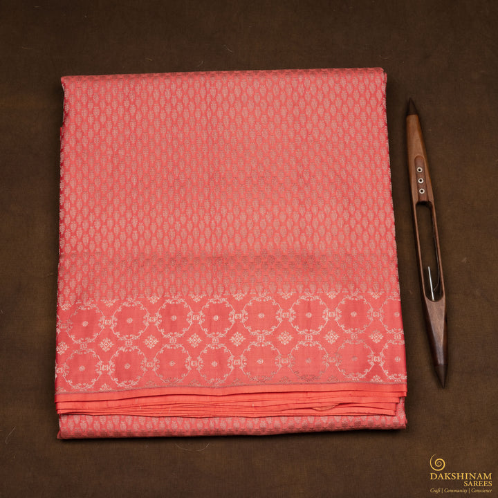 Handwoven Peach Uppada Soft Silk Saree - 2762T012963DSC