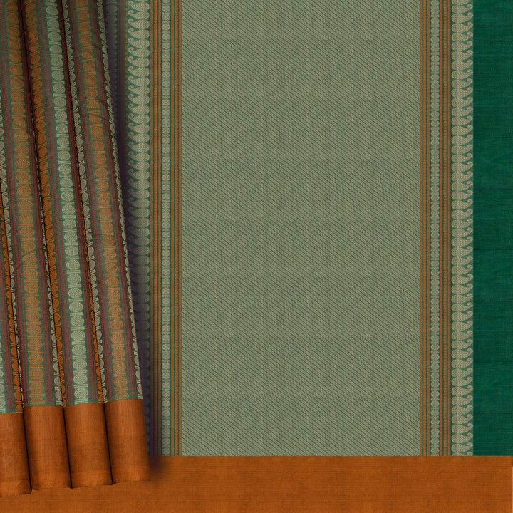 Handwoven Multi-colour Kanjivaram cotton Saree - 2649T010795DSC