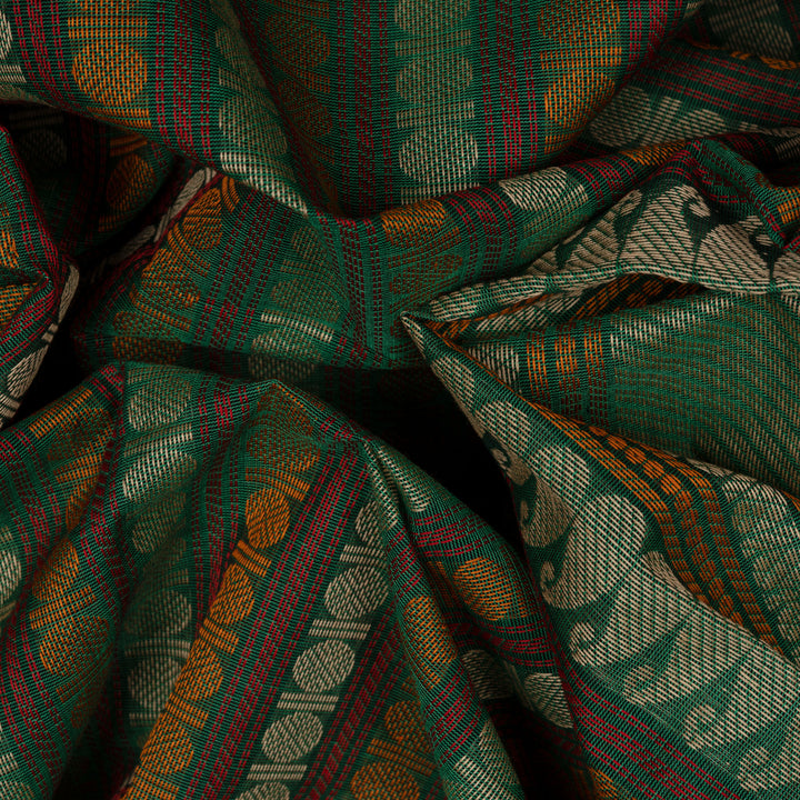 Handwoven Multi-colour Kanjivaram cotton Saree - 2649T010795DSC