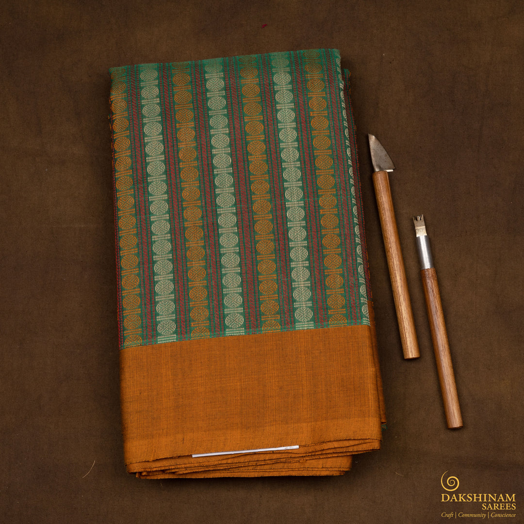 Handwoven Multi-colour Kanjivaram cotton Saree - 2649T010795DSC