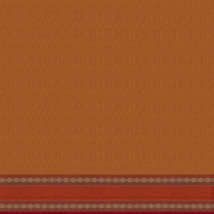 Handwoven Orange Chettinad Cotton Saree - 2659T009780DSC