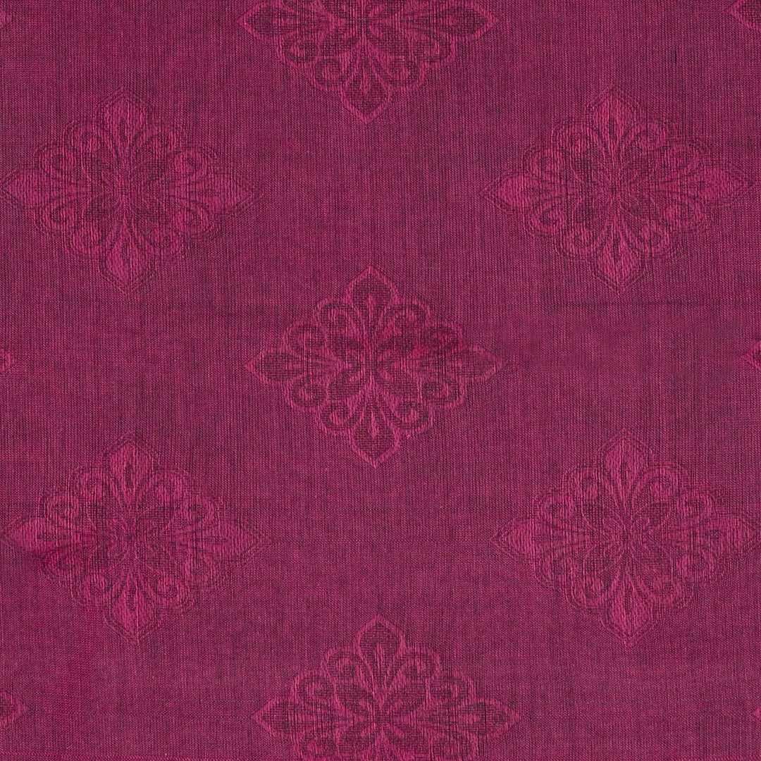 Handwoven Purple Wine South Cotton Saree - 2665T012843DSC