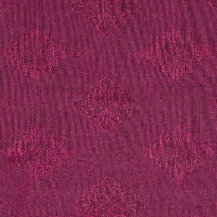 Handwoven Purple Wine South Cotton Saree - 2665T012843DSC
