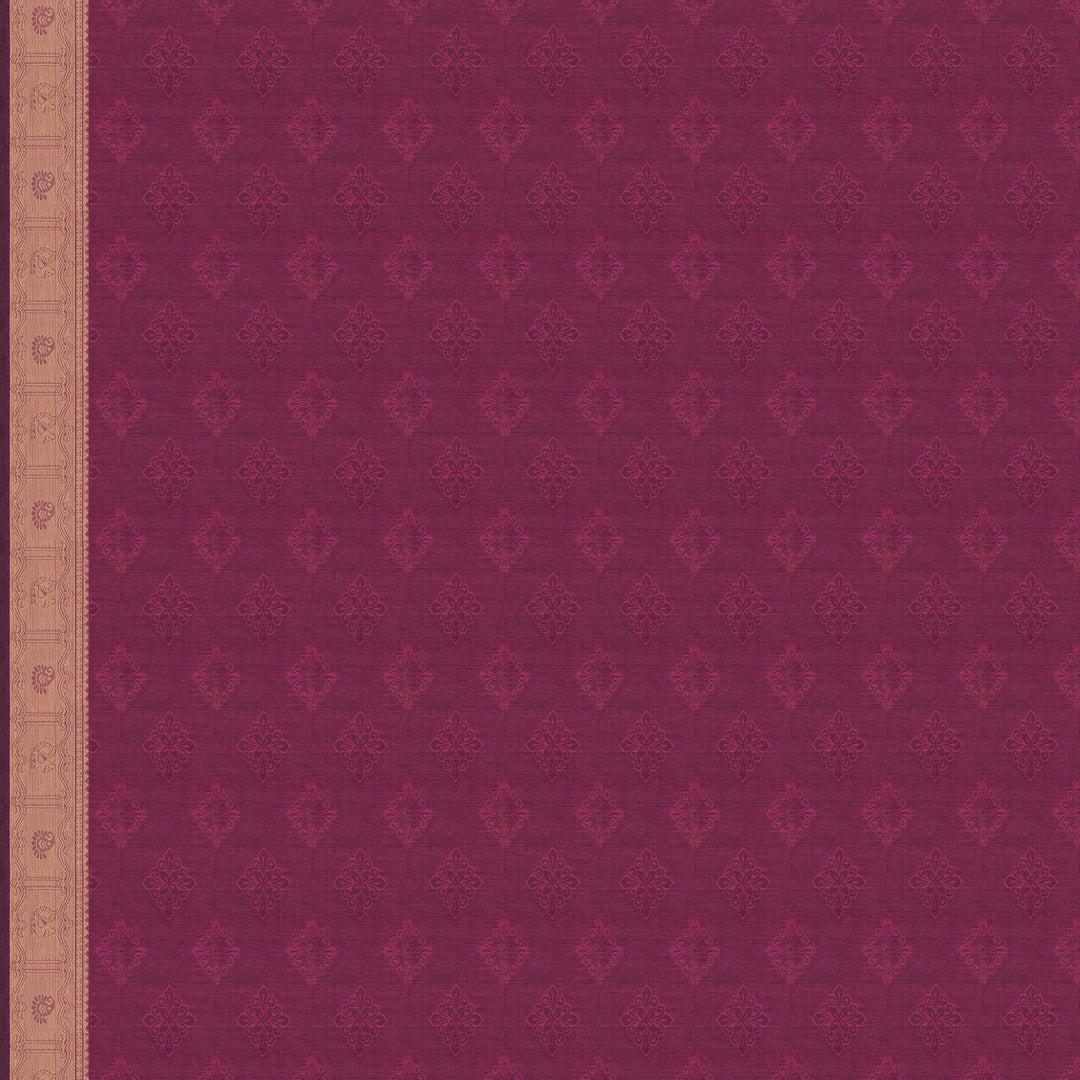 Handwoven Purple Wine South Cotton Saree - 2665T012843DSC