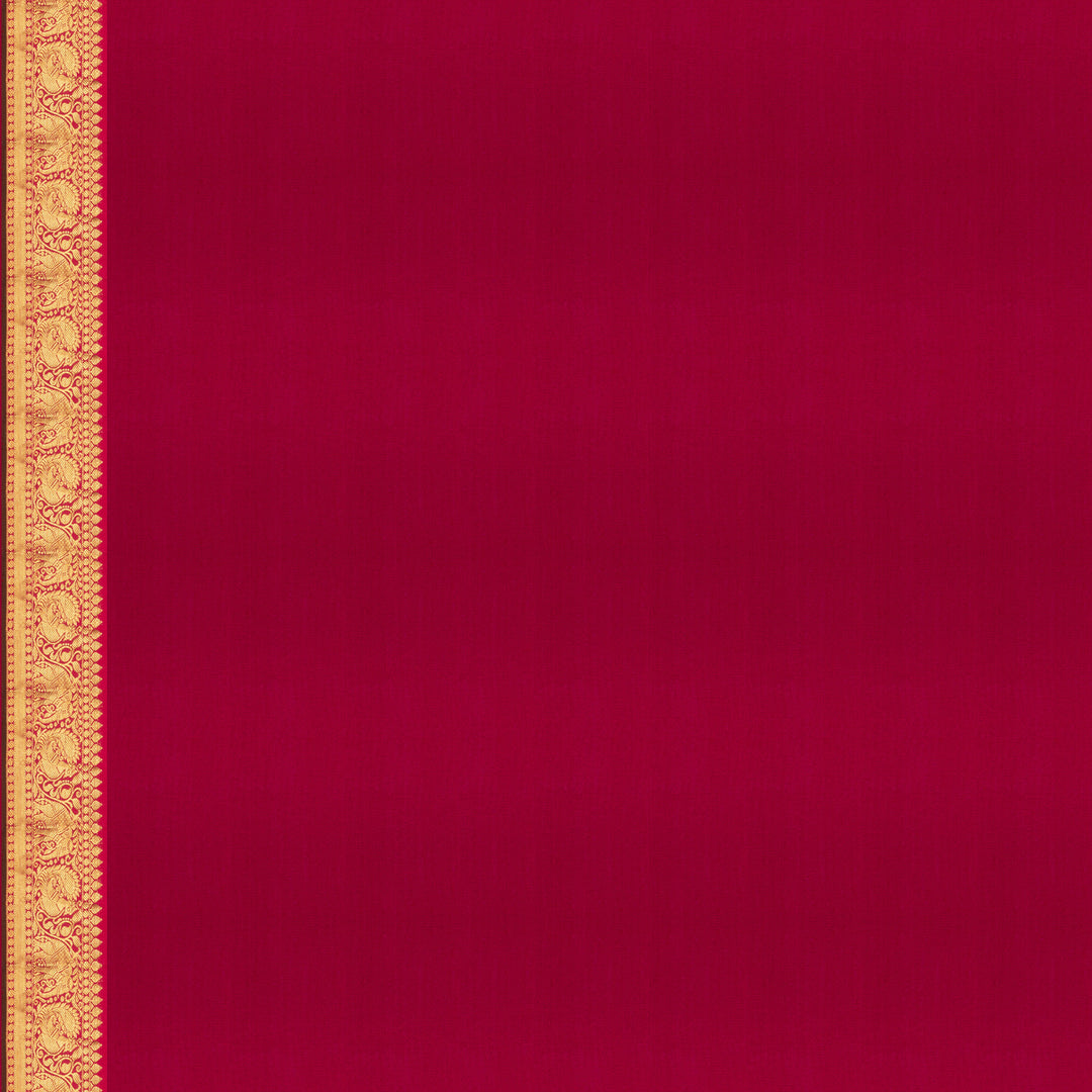Handwoven Orange with Pink Kanjivaram Silk Saree - 2672T013058DSC