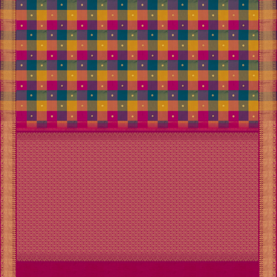 Handwoven Multi-colour Kanjivaram Silk Saree - 2673T013059DSC