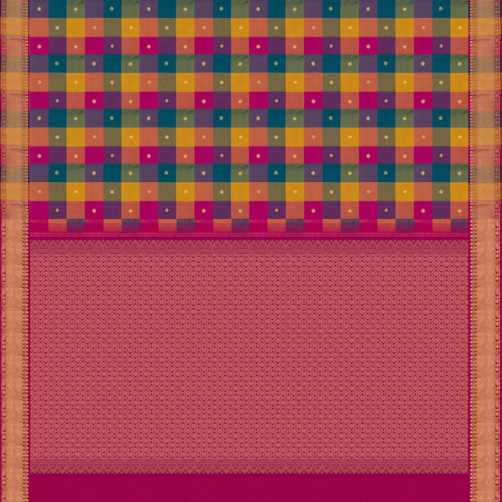 Handwoven Multi-colour Kanjivaram Silk Saree - 2673T013059DSC