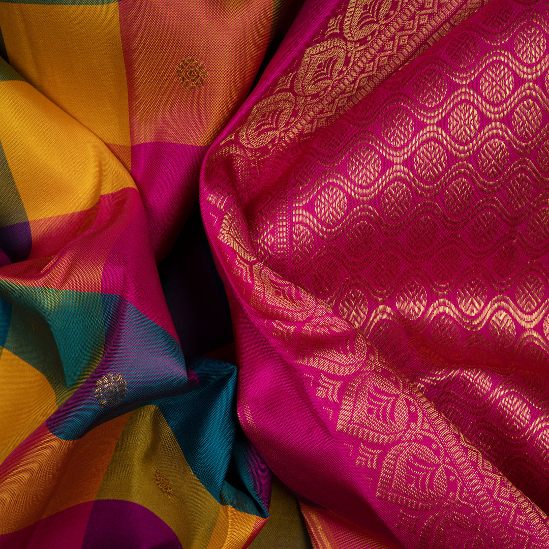 Handwoven Multi-colour Kanjivaram Silk Saree - 2673T013059DSC